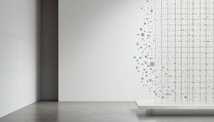 Poster - Contemporary art installation modern gallery visual artwork minimalist environment wide angle view abstract concept