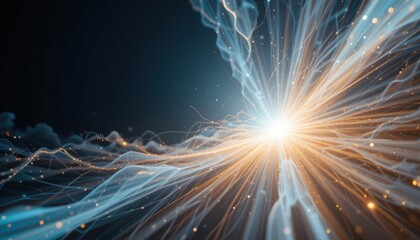 Poster - Dynamic energy flow abstract universe digital art dark environment close-up view visual concept