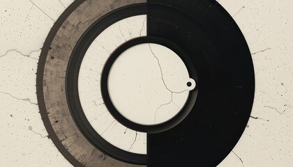Poster - Dynamic circular abstract art digital creation modern design minimalist style artistic interpretation