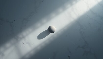 Poster - Dynamic motion of a sphere on a textured surface abstract art installation minimalist aesthetic studio environment close-up perspective