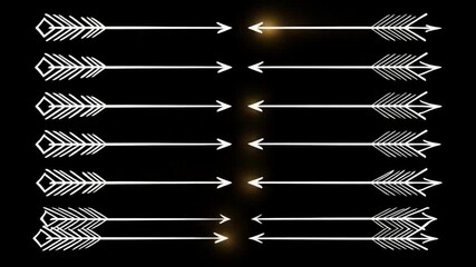 Poster - Hand Drawn White Arrows on Black Background for Creative Use Generative AI