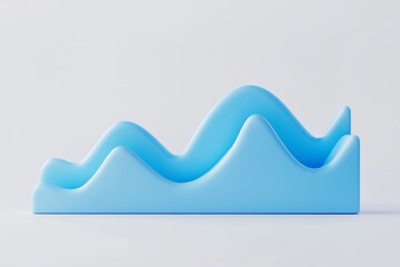 Poster - Light-blue, abstract, wavy, graphic, 3D, chart