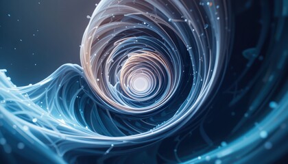 Poster - Dynamic swirling spiral motion digital realm abstract visualization futuristic environment close-up perspective concept of energy flow