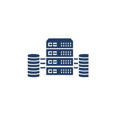 Fototapete - Data Center Icon: A modern graphic of a data center server, representing digital infrastructure and data storage.