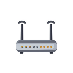 Poster - Wireless Router: Depicting a modern wireless router, ready to transmit internet connectivity.