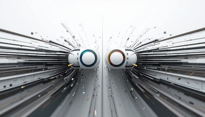 Poster - Dynamic motion design abstract digital space graphic animation futuristic environment close-up viewpoint conceptual artwork exploding with energy