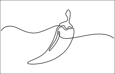 Poster - Continuous line drawing of chili symbol abstract art illustration on transparent background.