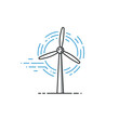 © Shahid - Wind Turbine Icon: A clean, modern illustration of a wind turbine against a backdrop of blue circular lines, evoking the essence of renewable energy.
