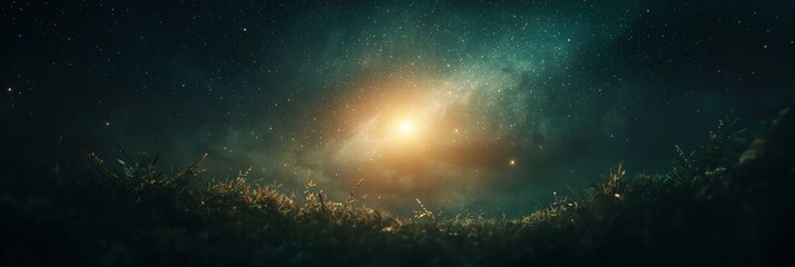 Wall Mural - a dark sky with a bright star in the middle