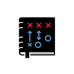 Poster - Strategy Guide: An illustration of a strategy guide featuring a collection of X's, O's, and arrows suggesting a plan.