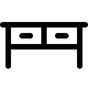 Office  Workplace desk vector illustration linear icon
