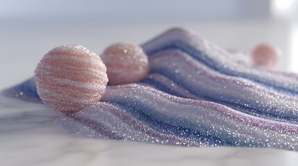 Poster - Glittering Spheres on Sparkling Sand Dune of excellence in splendor beyond compare with grace