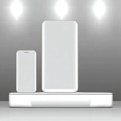 Poster - Sleek Smartphones on Display Stand of excellence in splendor beyond compare with grace in style