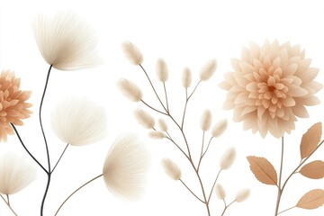 Poster - Floral design showcasing delicate textures and soft colors with a focus on elegance and simplicity