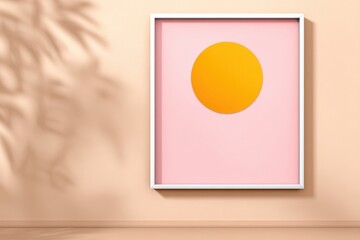 Poster - Pastel Minimal Illustration of a Circular Sun in a Contemporary Interior Setting