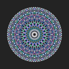 Poster - Colorful round petal ornament mandala - ornamental ornate abstract geometrical vector art