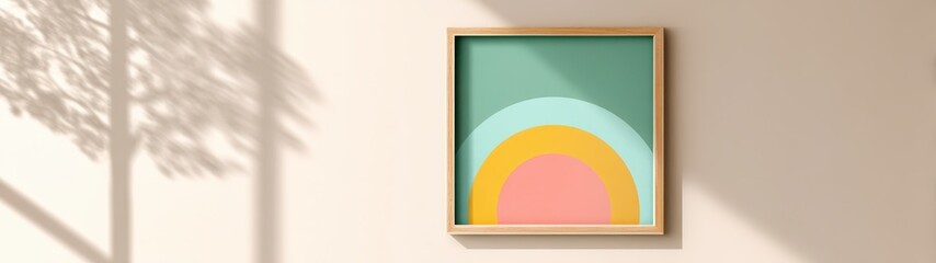 Poster - Minimal Abstract Illustration of Pastel Arcs in Soft Tones for Modern Decor and Creative Spaces