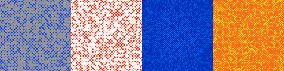 Poster - Abstract random halftone dot pattern set