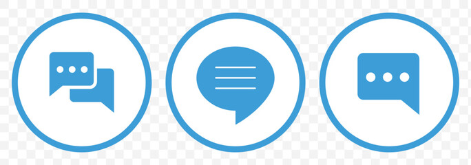 Poster - Simple Blue vector icon chat. Collection of Line Art Speech Bubble icon vector on white background. communication line icon. Chat line icon vector. EPS 10
