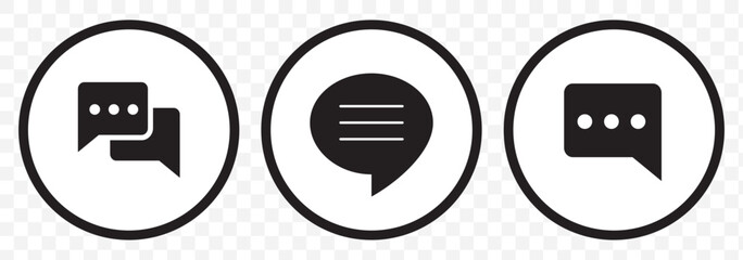 Poster - Chat Box with Black Lines Representing Message or Conversation Icon Design on Transparent Background. EPS 10.