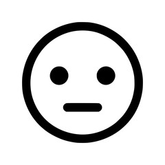 Poster - Simple outline icon of neutral face expression  