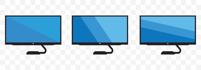 Poster - Computer icon vector illustration. computer monitor sign and symbol on Transparent Background. EPS 10.