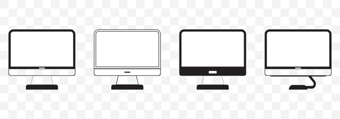 Poster - Computer icon vector illustration. computer monitor sign and symbol on Transparent Background. EPS 10.