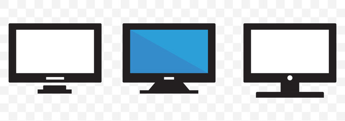 Poster - Computer icon vector illustration. computer monitor sign and symbol on Transparent Background. EPS 10.