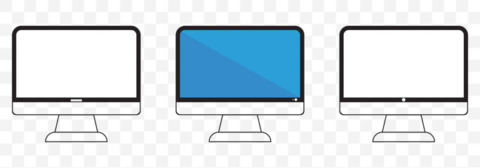Poster - Computer icon vector illustration. computer monitor sign and symbol on Transparent Background. EPS 10.