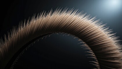 Poster - Dynamic curvature of hair-like structures studio setting macro photography high contrast artistic exploration