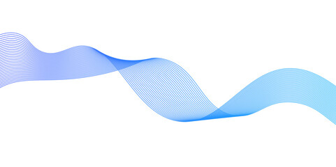Poster - modern cover design with blue wave lines on white background.thin line wavy abstract vector backgrou