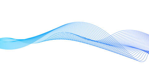 Poster - modern cover design with blue wave lines on white background.thin line wavy abstract vector backgrou