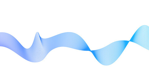 Poster - modern cover design with blue wave lines on white background.thin line wavy abstract vector backgrou