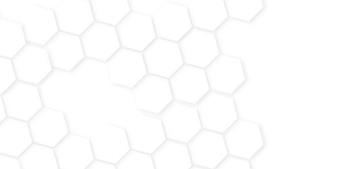 Poster - abstract hexagon background,minimal white hexagonal hexagon modern technology,abstract geometric sci