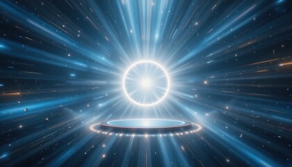 Poster - Cosmic burst of light and energy outer space digital art celestial environment dynamic viewpoint abstract concept for seo impact