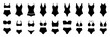 © Munnacreativehub - Silhouette set of women’s swimwear icons. Bikini set for girls isolated. Monokini, high waist, strapless, and modern swimsuit styles for summer fashion, Beachwear, or lingerie. Vector Illustration.