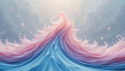 Poster - Dynamic flow of colorful waves surreal ocean landscape digital art ethereal environment abstract perspective artistic concept for visual impact