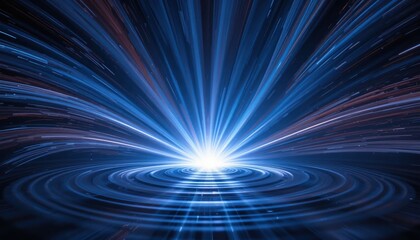 Poster - Dynamic energy burst creating rippling waves abstract concept digital art futuristic environment close-up viewpoint