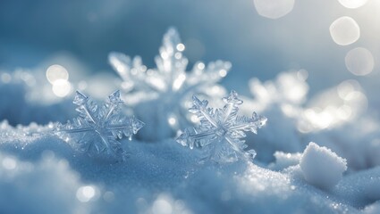 Poster - Detailed view of ice crystals and frost designs, background. Macro shot of a cold backdrop. Chilly season.