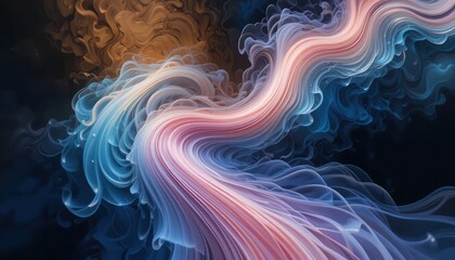 Poster - Flowing abstract art design digital realm high-resolution visuals colorful environment artistic viewpoint creative concept for digital aesthetics