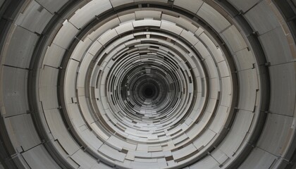 Poster - Exploring the depths of a circular tunnel structure urban environment abstract photography futuristic viewpoint conceptual design
