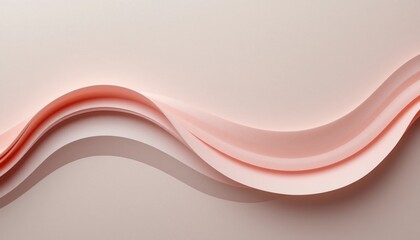 Poster - Flowing waves of soft pink paper abstract art composition minimalist design studio environment close-up view aesthetic concept for creativity
