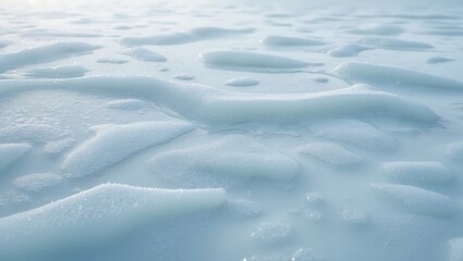 Poster - Frosty icy surface with textured blue backdrop.