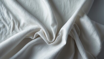 Poster - Natural Cotton Fabric Backdrop with Crumpled Texture