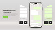 © Denis - Messaging app template with empty text bubbles, vector illustration.
