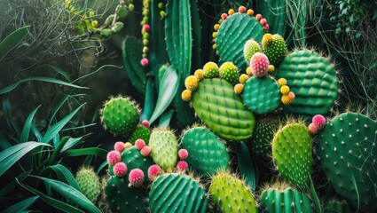 Poster - Opuntia ficus-indica: A Nature Background Wallpaper