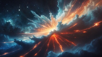 Wall Mural - Galactic fogs against vivid hues