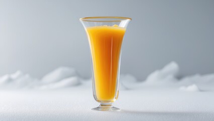 Poster - Nutritious carrot juice in a glass set against a white background