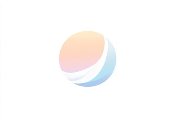Poster - Pastel sphere logo design.  Soft, colorful sphere with flowing curves