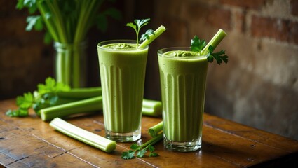 Poster - Green Smoothie Featuring Celery and Spinach